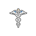 A caduceus symbol representing medicine.